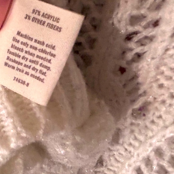 Ivory Open Knit Sparkling Vintage Long-sleeve pull over sweater by Decree - Picture 10 of 10